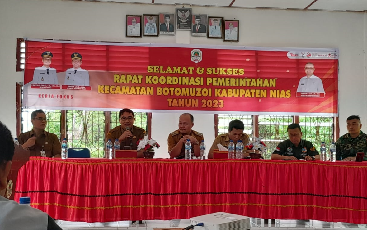 DINAS DUKCAPIL KABUPATEN NIAS MELAKUKAN SOSIALISASI IDENTITAS KEPENDUDUKAN DIGITAL (IKD) di RAPAT KOORDINASI PEMERINTAH KECAMATAN BOTOMUZOI